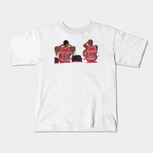 Jordan And Pippen Kids T-Shirt by  finitojuarez